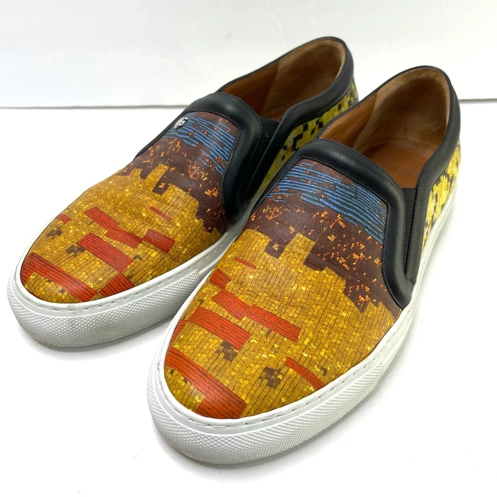 GIVENCHY Classic Slip On Mosaic Pixel Skate Sneakers Size 39 Made In Italy - Picture 15 of 15